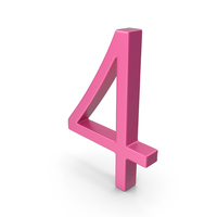 Number 4 Pink PNG & PSD Images