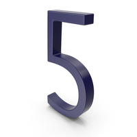 Number 5 Dark Blue PNG & PSD Images