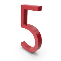 Number 5 Red PNG & PSD Images