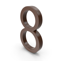 Number 8 Brown PNG & PSD Images