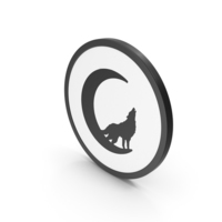 Icon Wolf At Moon PNG & PSD Images