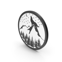 Icon Mountains Night Scene PNG & PSD Images