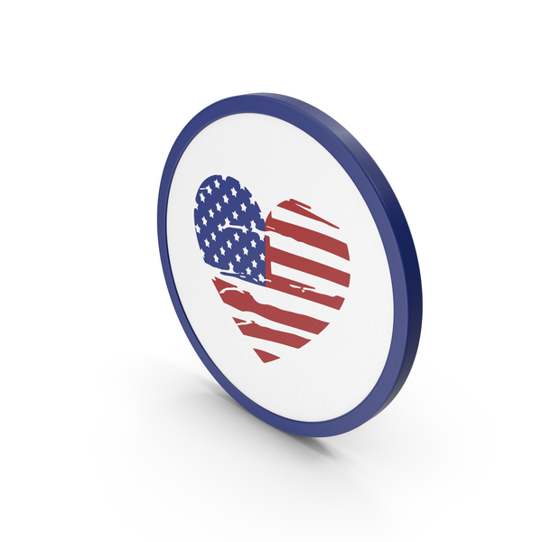 Icon USA Flag Heart PNG & PSD Images
