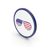 Icon Glass With American Flag PNG & PSD Images