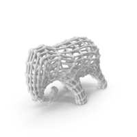 Grey Lattice Elephant Sculpture PNG & PSD Images