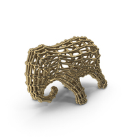 Spinner Golden Lattice Elephant Sculpture PNG & PSD Images