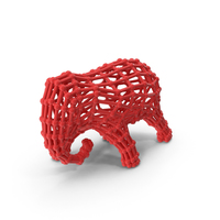 Spinner Red  Lattice Elephant Sculpture PNG & PSD Images