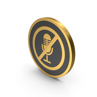Gold Icon No Microphone PNG & PSD Images