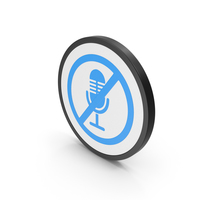 Icon No Microphone Blue PNG & PSD Images