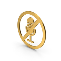 Symbol No Microphone Gold PNG & PSD Images