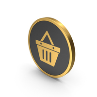 Gold Shopping Basket PNG & PSD Images