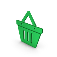 Shopping Basket Green Metallic PNG & PSD Images