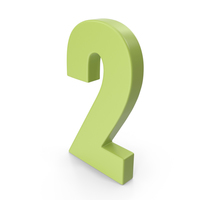 2 Number Light Green PNG & PSD Images