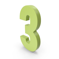 3 Number Light Green PNG & PSD Images