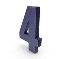 4 Number Dark Blue PNG & PSD Images