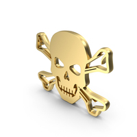 Golden Danger Pirate Skull Logo PNG & PSD Images
