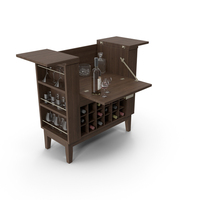Bar Spirits Cabinet Opened PNG & PSD Images