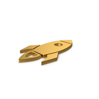 Gold Symbol Rocket PNG & PSD Images