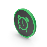 Icon Alarm Clock Green PNG & PSD Images