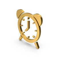 Symbol Alarm Clock Gold PNG & PSD Images