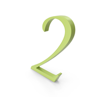 2 Light Green Number PNG & PSD Images