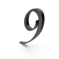 Number 9 Black PNG & PSD Images