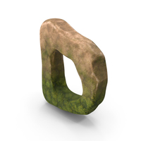 D Letter Mossy Rock PNG & PSD Images