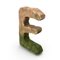 E Letter Mossy Rock PNG & PSD Images