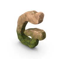 G Letter Mossy Rock PNG & PSD Images