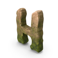 H Letter Mossy Rock PNG & PSD Images