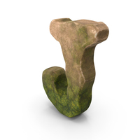 J Letter Mossy Stone PNG & PSD Images