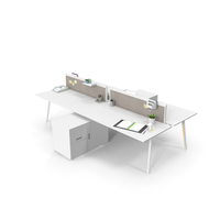 Office Workstation Desks PNG和PSD图像