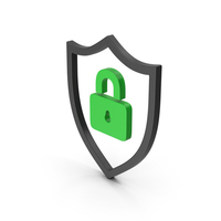 Symbol Shield Lock Green PNG & PSD Images
