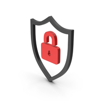 Symbol Shield Lock Red PNG & PSD Images