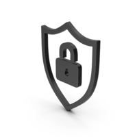 Symbol Shield Lock Black PNG & PSD Images
