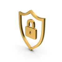 Symbol Shield Lock Gold PNG & PSD Images