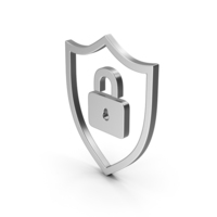 Symbol Shield Lock Silver PNG & PSD Images