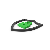 Green Symbol Shield Lock PNG & PSD Images