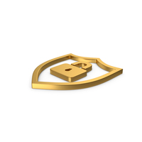 Gold Symbol Shield Lock PNG & PSD Images