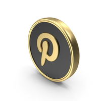 Social Media Pinterest Coin Icon PNG & PSD Images