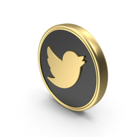Social Media Twitter Coin Icon PNG & PSD Images