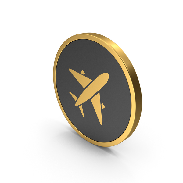 Gold Icon Air Plane PNG & PSD Images