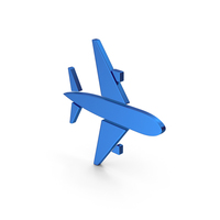 Air Plane Blue Metallic PNG & PSD Images