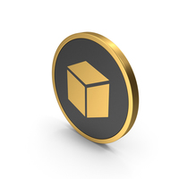 Gold Icon Cube PNG & PSD Images