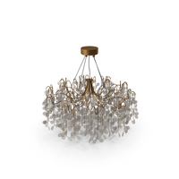 American Hotel Tree Branch Copper Crystal Chandelier PNG & PSD Images