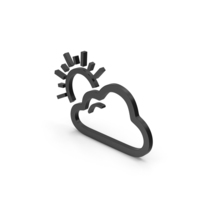 Symbol Weather Mainly Cloudy Black PNG & PSD Images