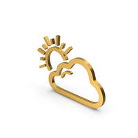 Gold Symbol Weather Mainly Cloudy PNG & PSD Images