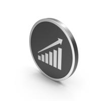 Silver Icon Graph With Arrow PNG & PSD Images