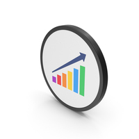 Icon Graph With Arrow Colored PNG & PSD Images