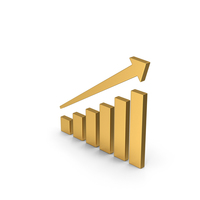 Symbol Graph With Arrow Gold PNG & PSD Images
